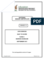 Life Sciences Easy To Score P1 Marking Guideline (Oct 2021)