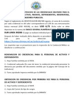 Requisitos para La Obtencion de Las Credenciales Militares para El Personal Militar Activo