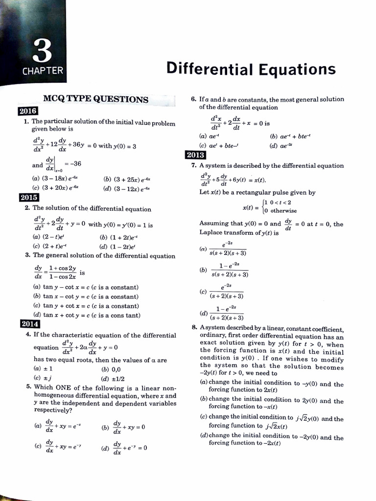 Differential Equations PDF Equations Initial Condition