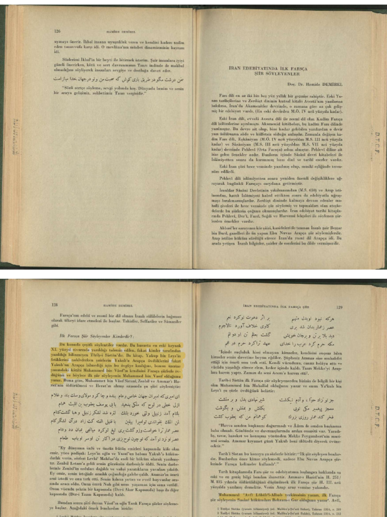 Makale - Doç - Dr. Hamide Demirel (İran Edebiyatında İlk Farsça | PDF