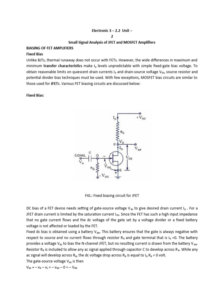 Jfets And Mosfets Pdf