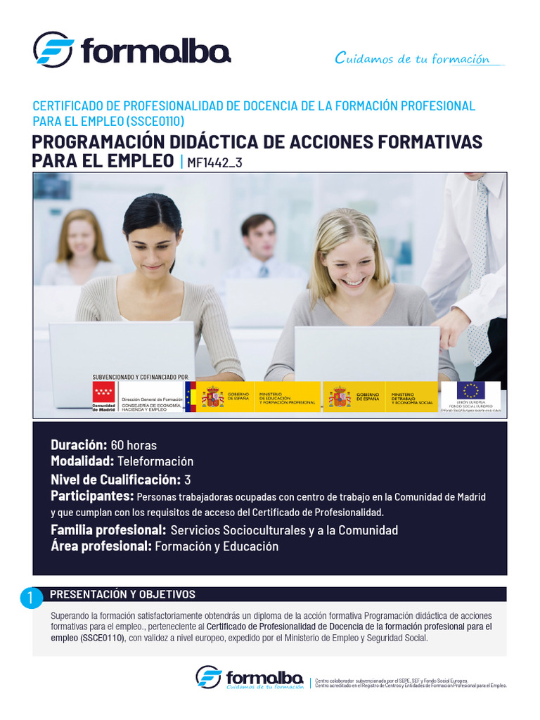 MF1442 - 3 Programacion Didactica de Acciones Formativas para El Empleo ...