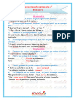 Correction Dexamen Du 1er Timestre Grammire Et Conjugaison