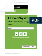 AS Physics Mechanics Work Energy and Power Questions AQA Edexcel OCR