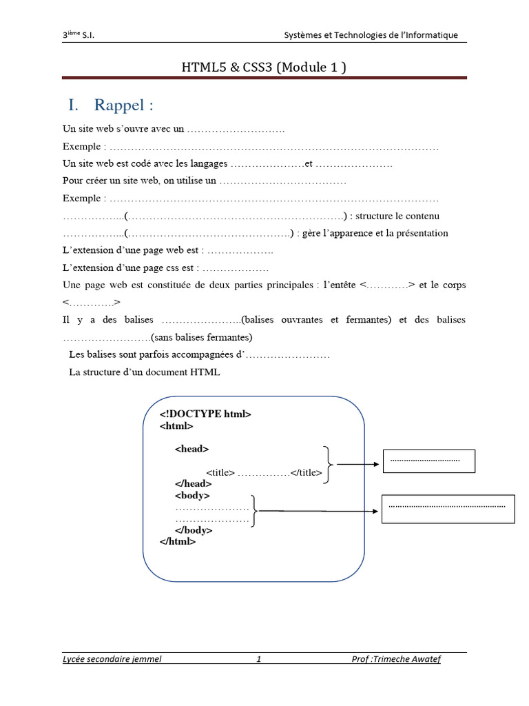 TP 1 | PDF | Langage de balisage | Internet