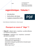 Algorithmique Volume 1 at BULLET Introdu