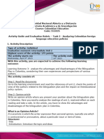 Activity Guide and Evaluation Rubric - Unit 2 - Task 3 - Analyzing Colombian Foreign Language Education Policies