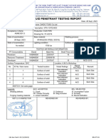 Liquid Penetrant Testing Report: See Next Page