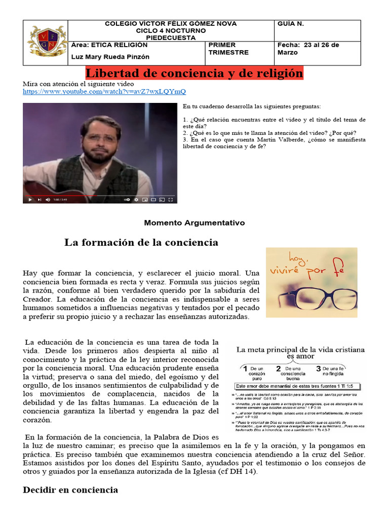 Formación de la Conciencia y Libertad Religiosa | PDF | Relaciones ...
