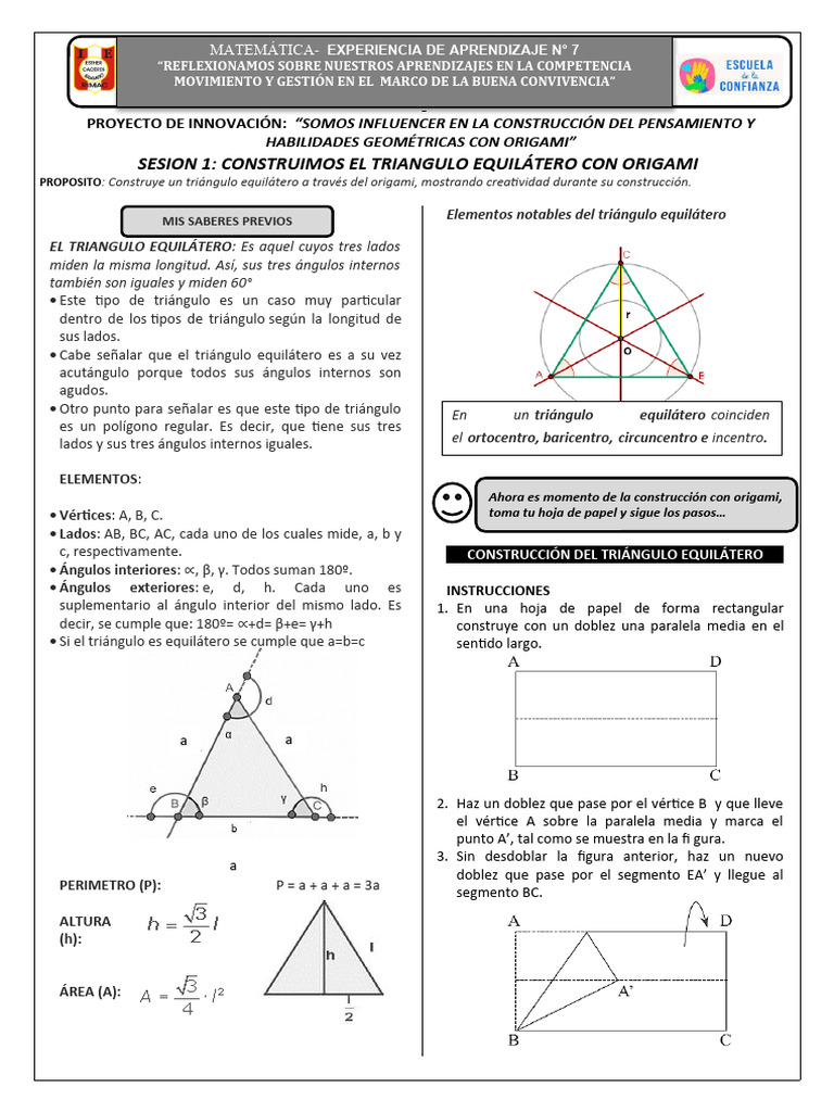 Triangulo Equilatero Con Origami | PDF