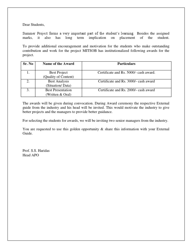 Award For The Projects | PDF