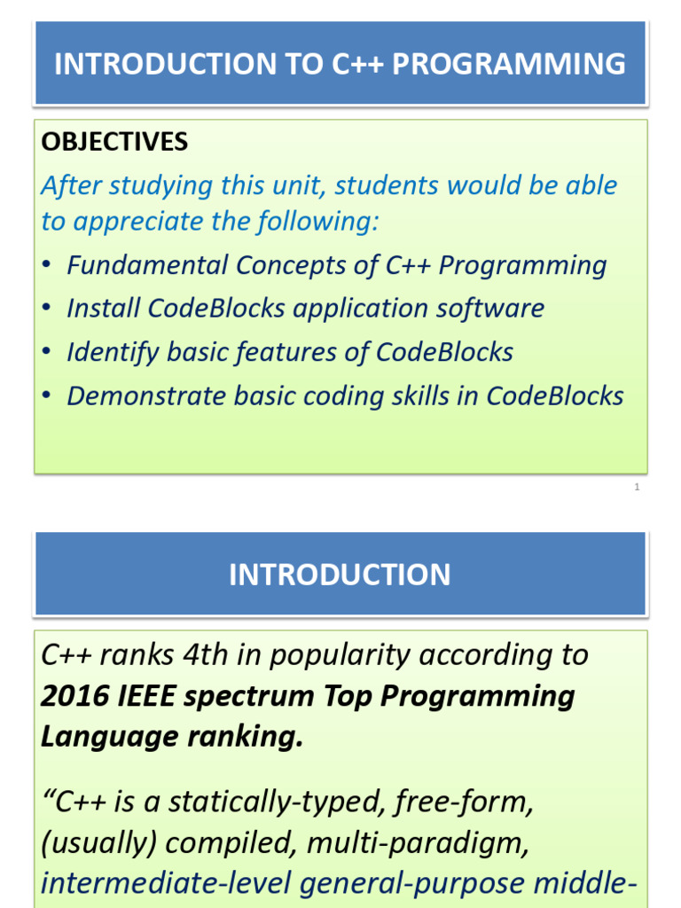 Introduction To C++ Programming | PDF
