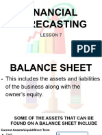 Lesson 7 - Financial Forecasting