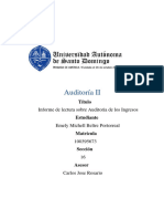Auditoría II Informe de Los Ingresos Unidad 6 EMBP