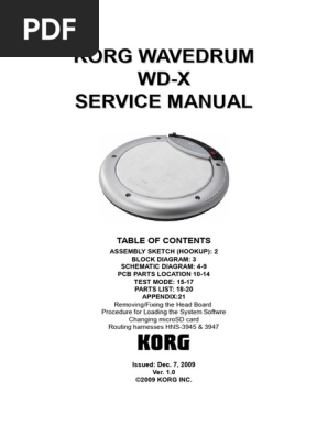 Korg Wavedrum WDX1 Service Manual | PDF | Classes Of Computers