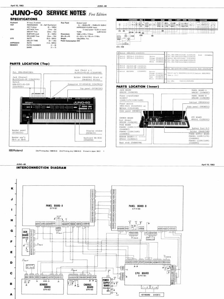 Roland Juno 60 Service Manual PDF