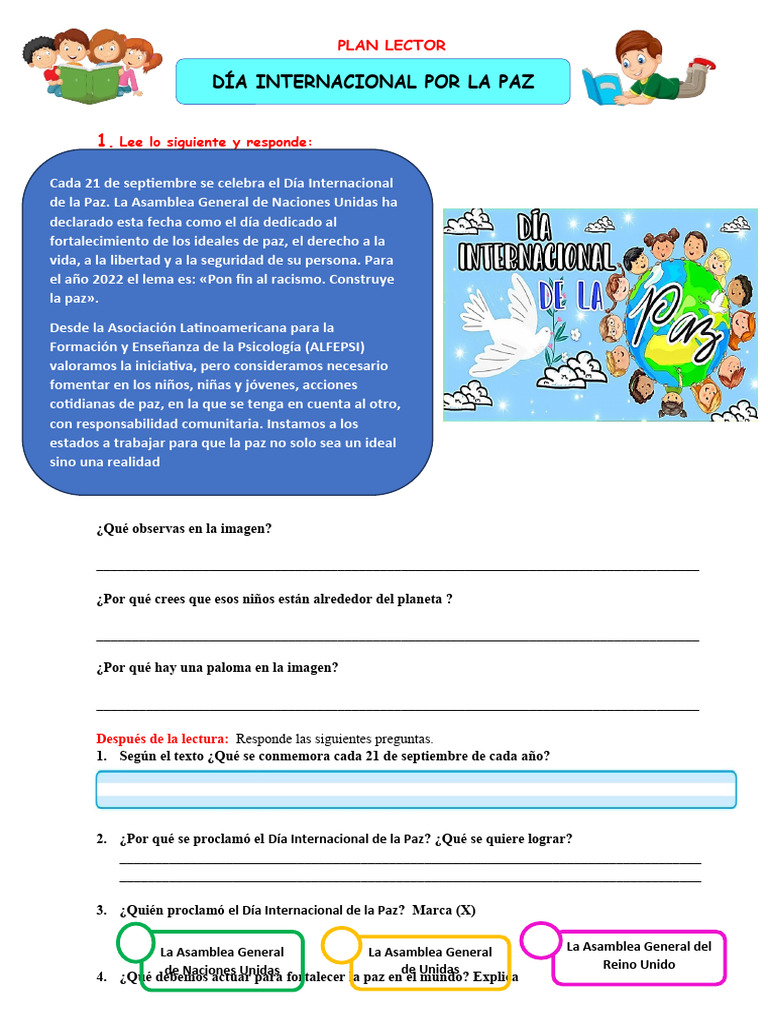 Actividades para el Día de la Paz | PDF
