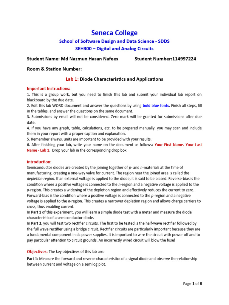 Diode Characteristics and Rectifier Lab | PDF | Rectifier | Diode