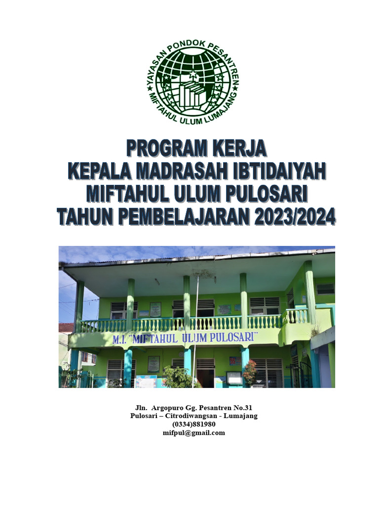 Program kerja kepala madrasah 2023 pdf