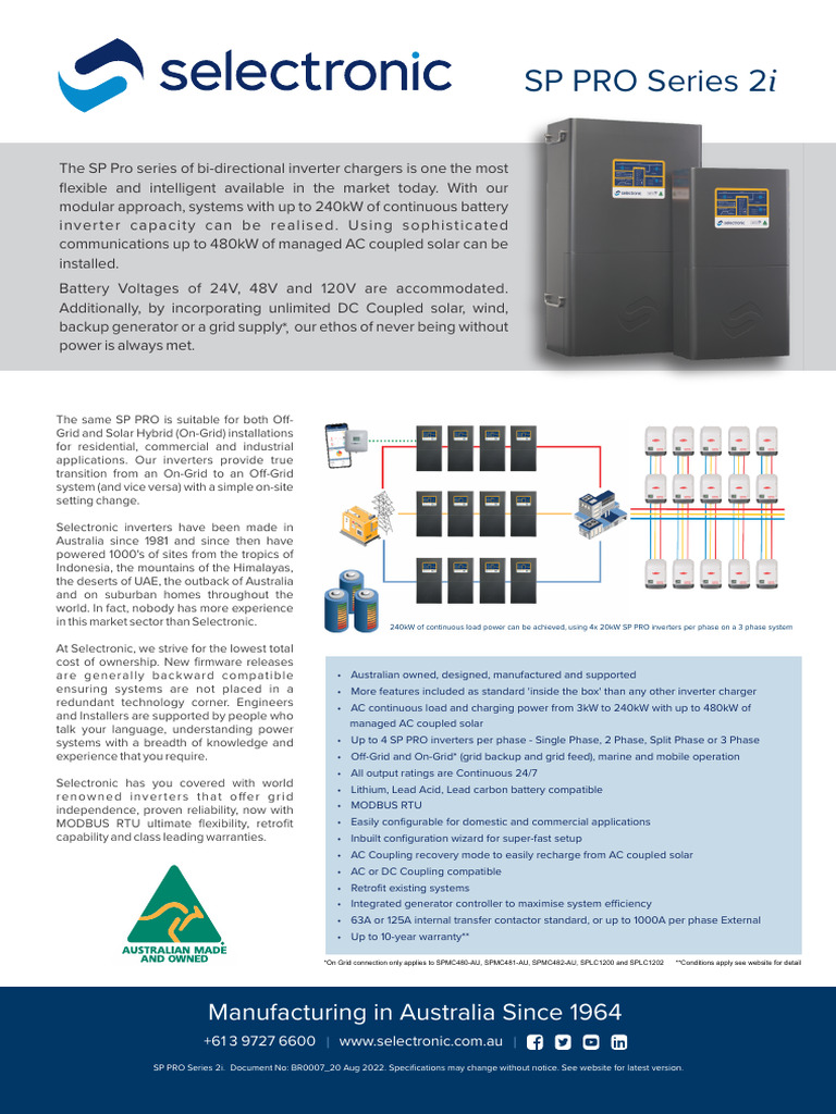 SP PRO Series 2i Inverter Specifications | PDF | Power Inverter ...