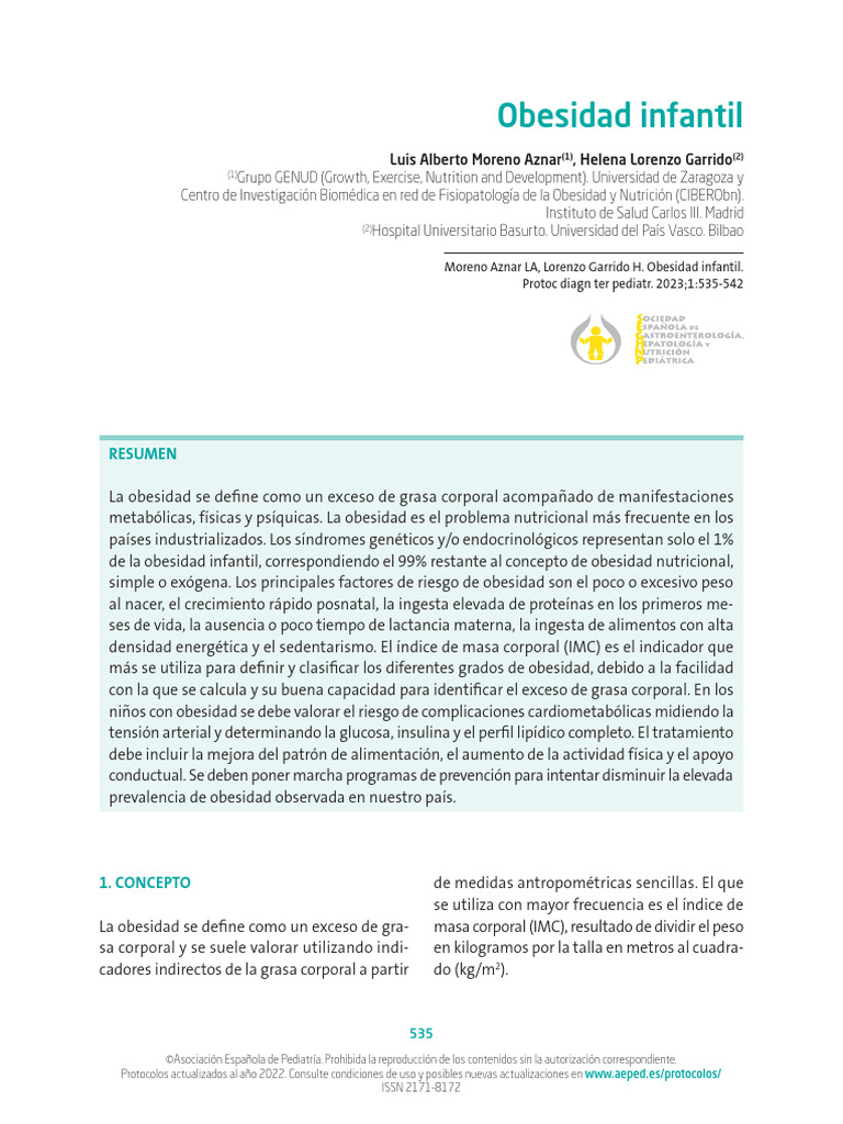 Obesidad infantil: causas y consecuencias | PDF | Obesidad | Índice de ...