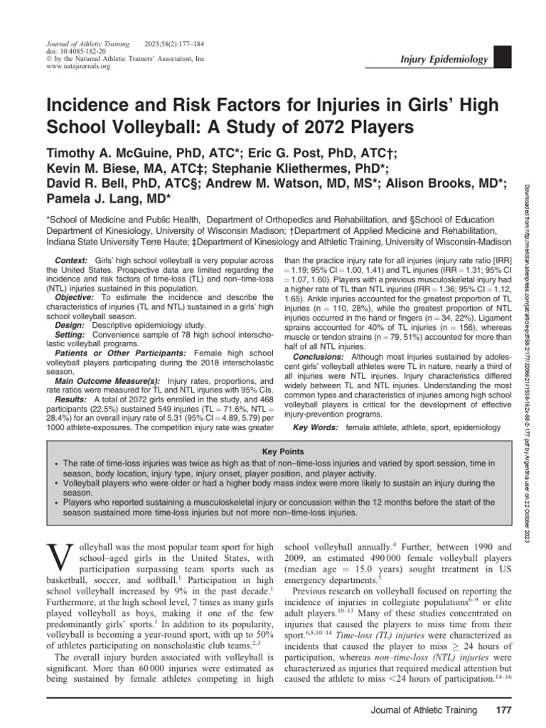 incidence-and-risk-factors-for-injuries-in-girls-high-school
