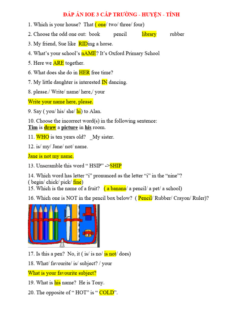 Ioe 3 Key Truong Huyen Tinh | PDF