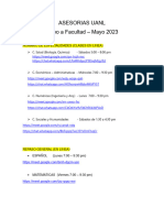 Horarios Facultad 2023 - Especialidades