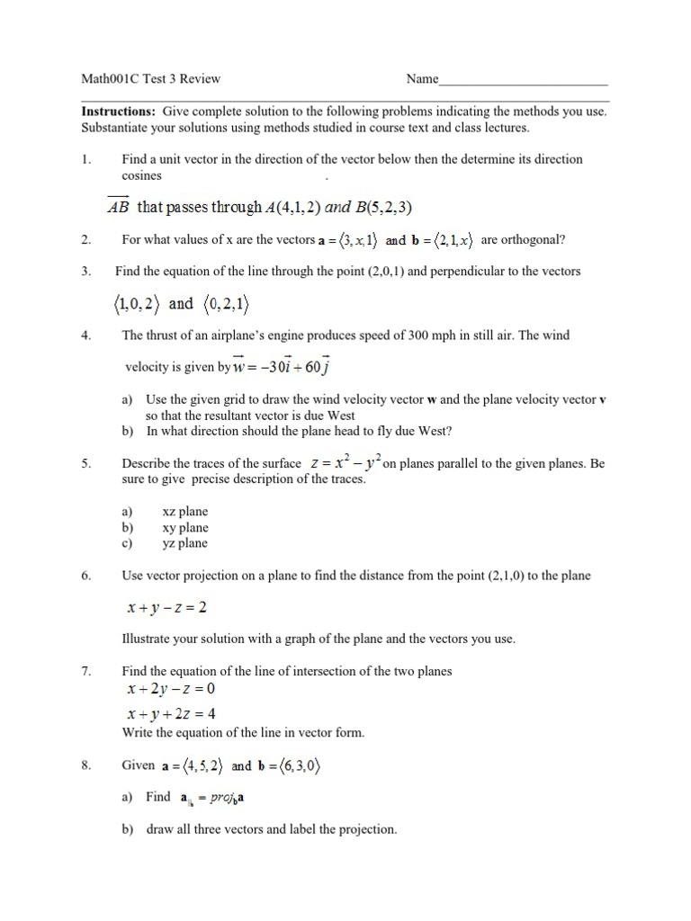 Math 001 CT 3 Review | PDF