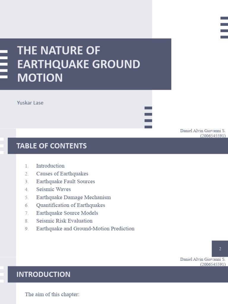 L1-The Nature of Earthquake Ground Motion-Kelompok 2 | PDF ...