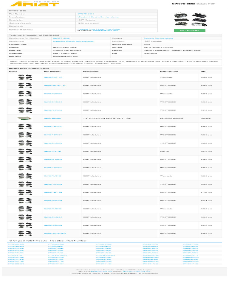 SW07D 8502 | PDF | Personal Computers | Electronics