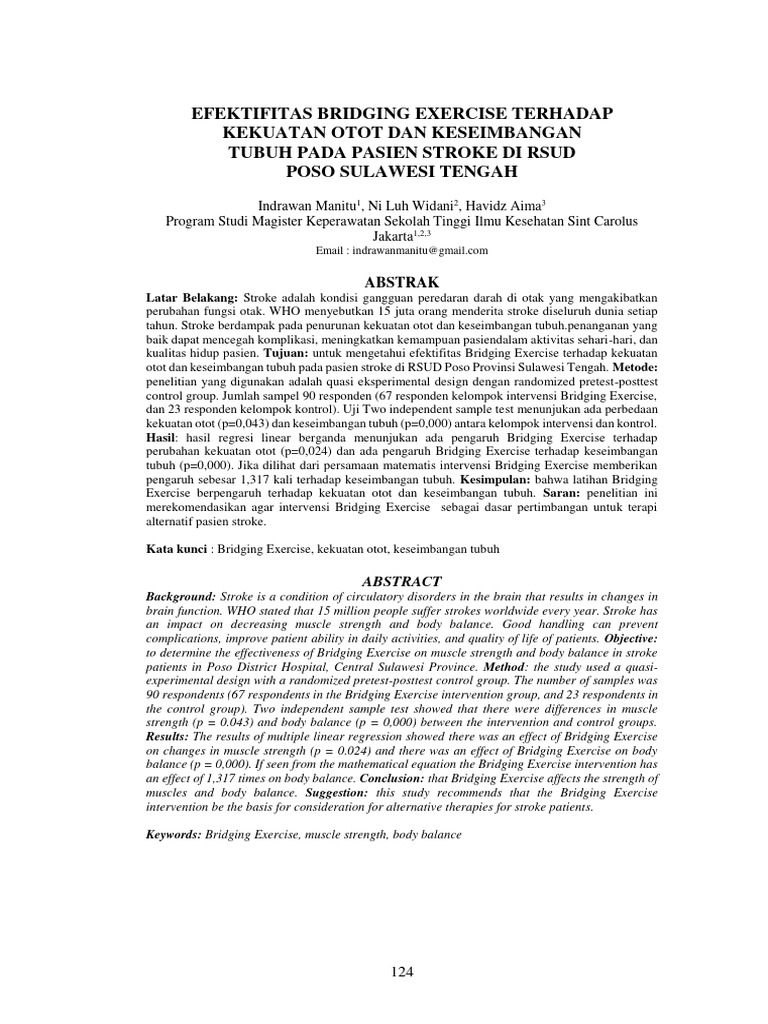 Efektivitas Bridging Exercise pada Stroke | PDF
