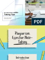Plagiarism Effective Note Taking