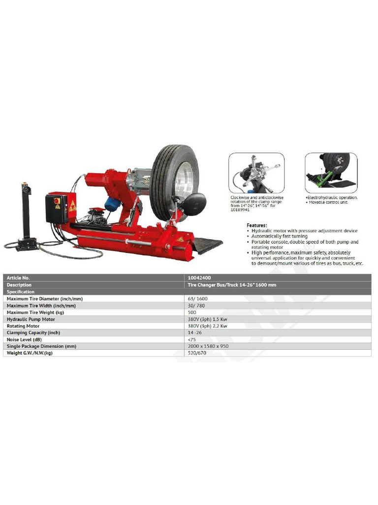 Tire changer pdf