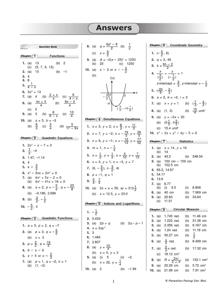 (AddMath F4) Ans | PDF