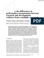 Exploring The Differences in Performance Measurement Between Research and Development