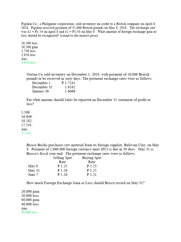 Effects of Changes in Foreign Currency Exchange Rates | PDF