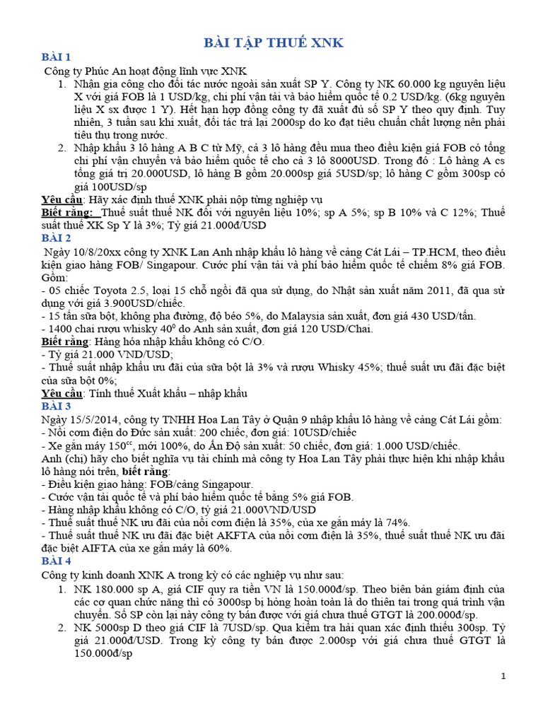 Bai Tap 2021 | PDF