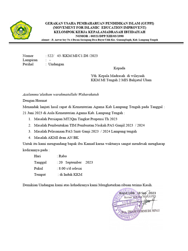 Undangan Rapat Penting | PDF
