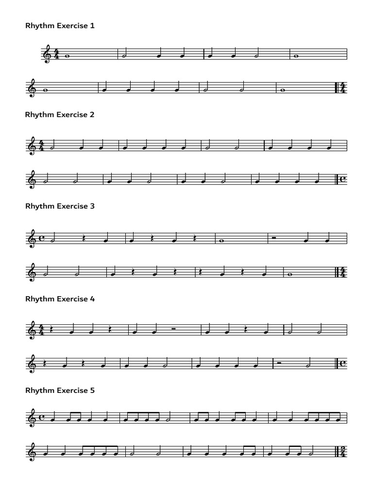 Rhythm Exercises PDF