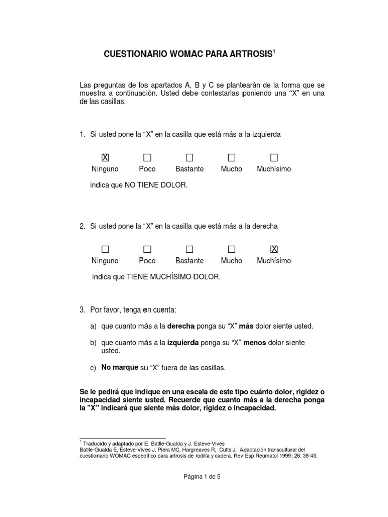 Ndex De Womac Pdf – Womac Index – JTGJ