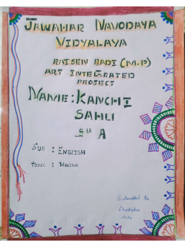 Art Integrated Assignment English Manipur Pdf