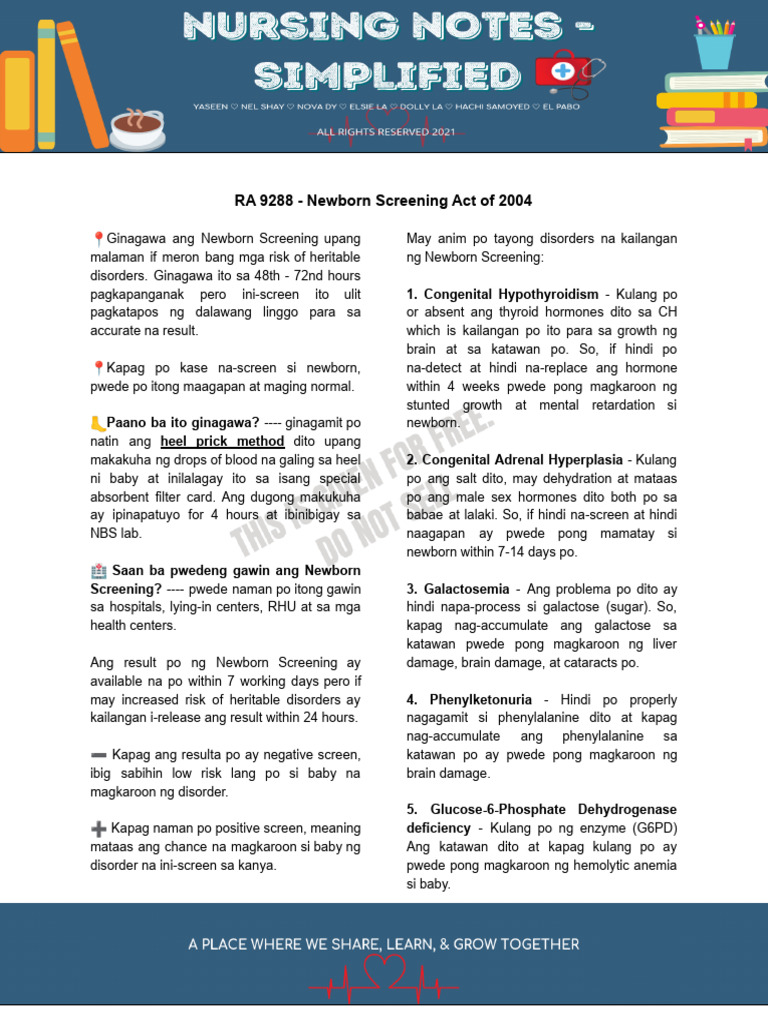 Newborn Screening | PDF
