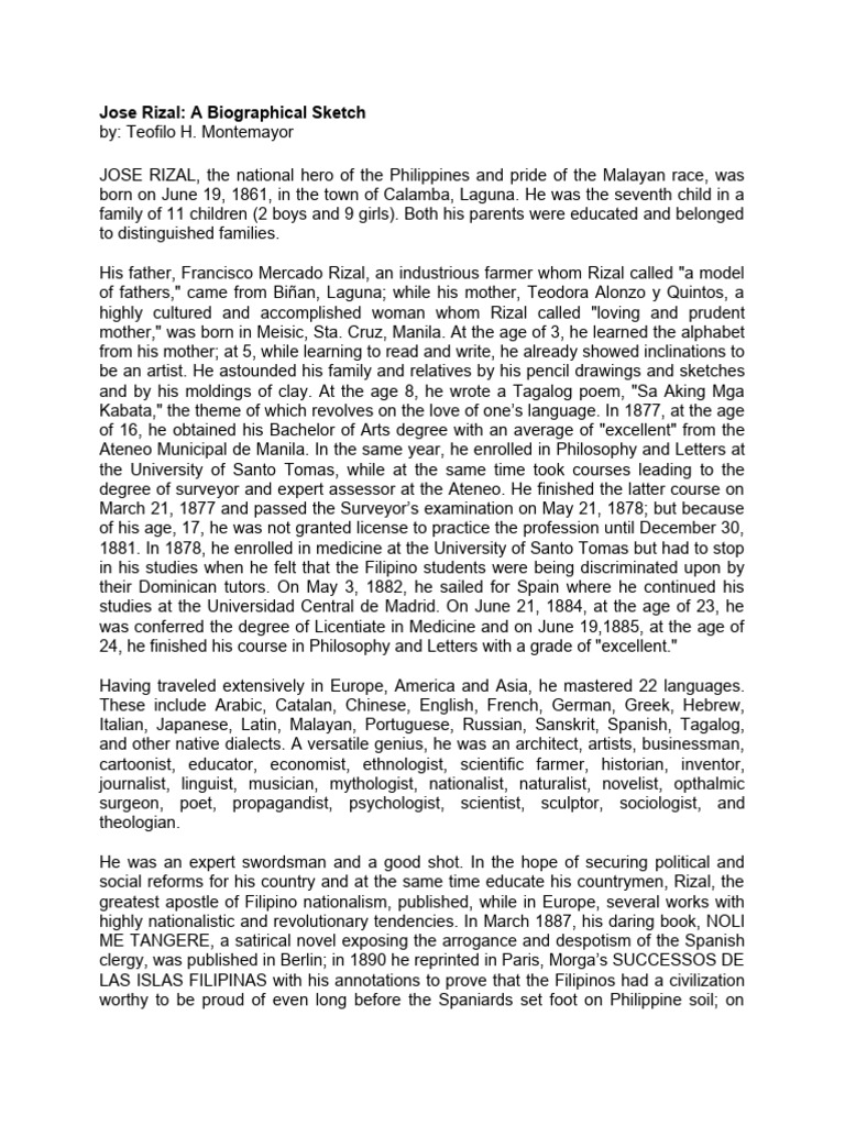 Jose Rizal: Life and Legacy Overview | PDF