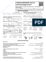 School Based Assessment 2023-24 First Term General Knowledge Grade 3