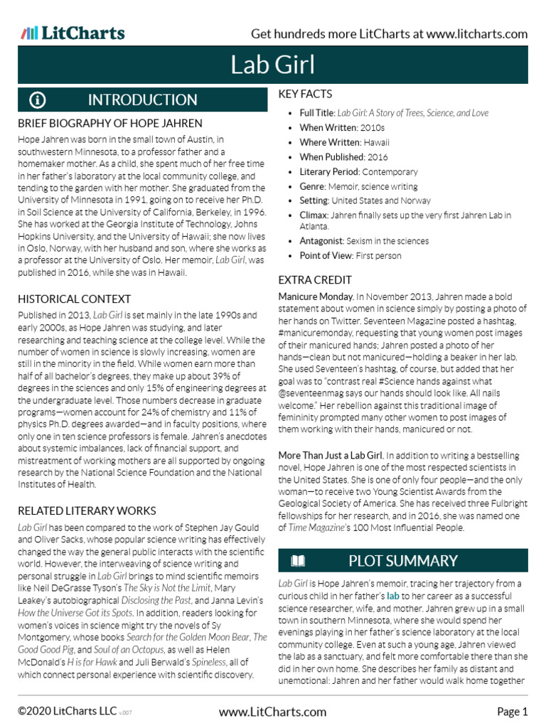 Lab Girl LitChart PDF