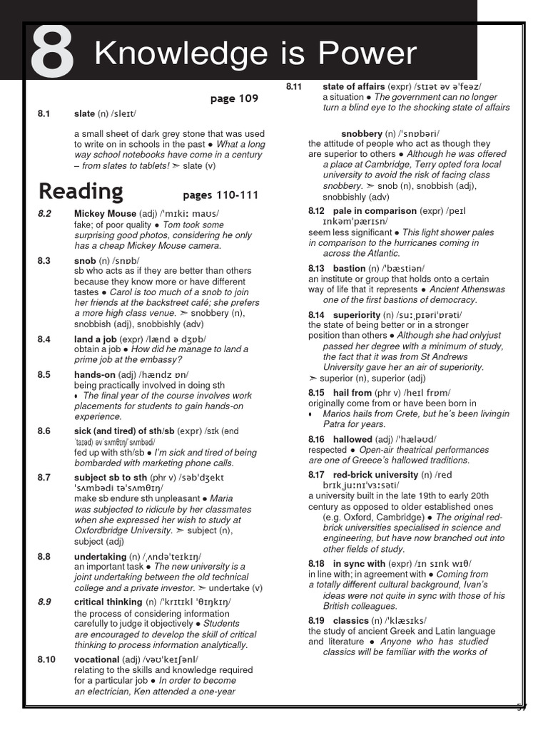 C2 Wordlist Unit 8 | PDF