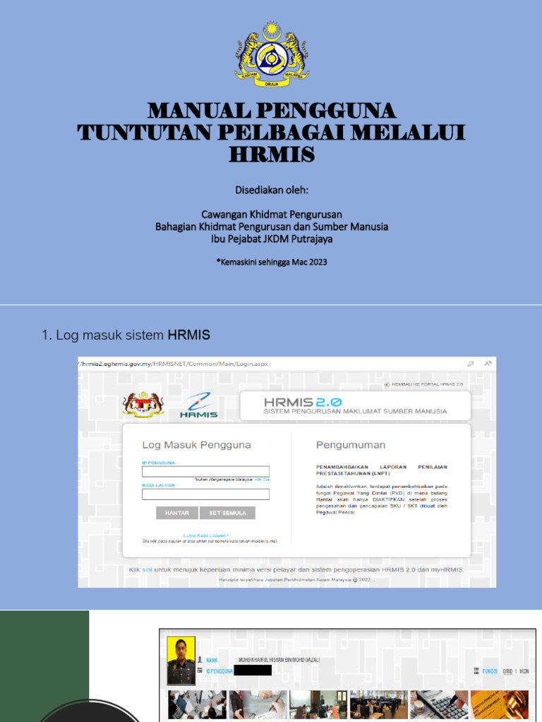 Manual Pengguna Tuntutan Pelbagai Melalui HRMIS PDF