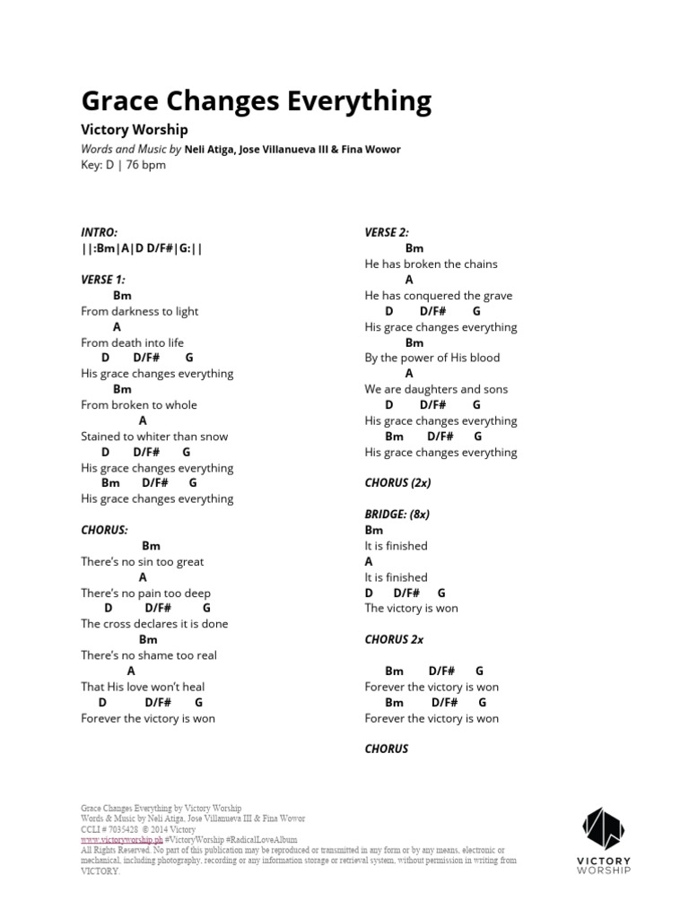 12gracechangeseverything Victoryworship Pdf