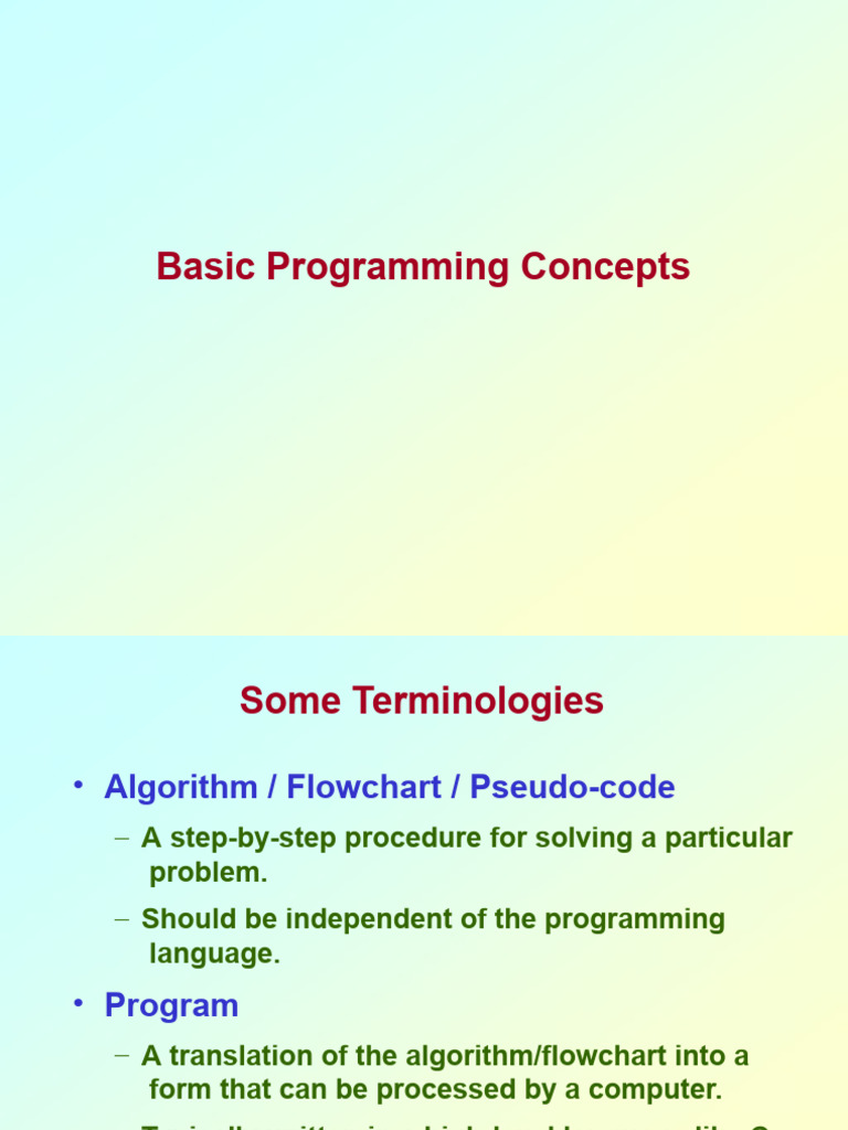 Basic Programming Concept New | PDF